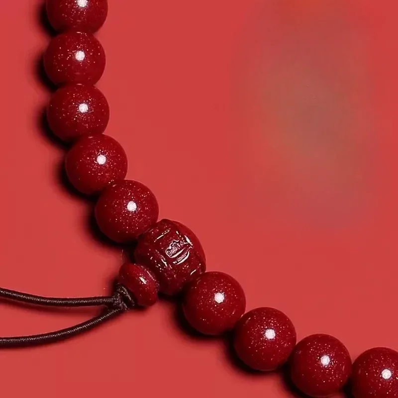 Натуральная киноварь 108 буддийские бусины фиолетовый золотой песок унисекс