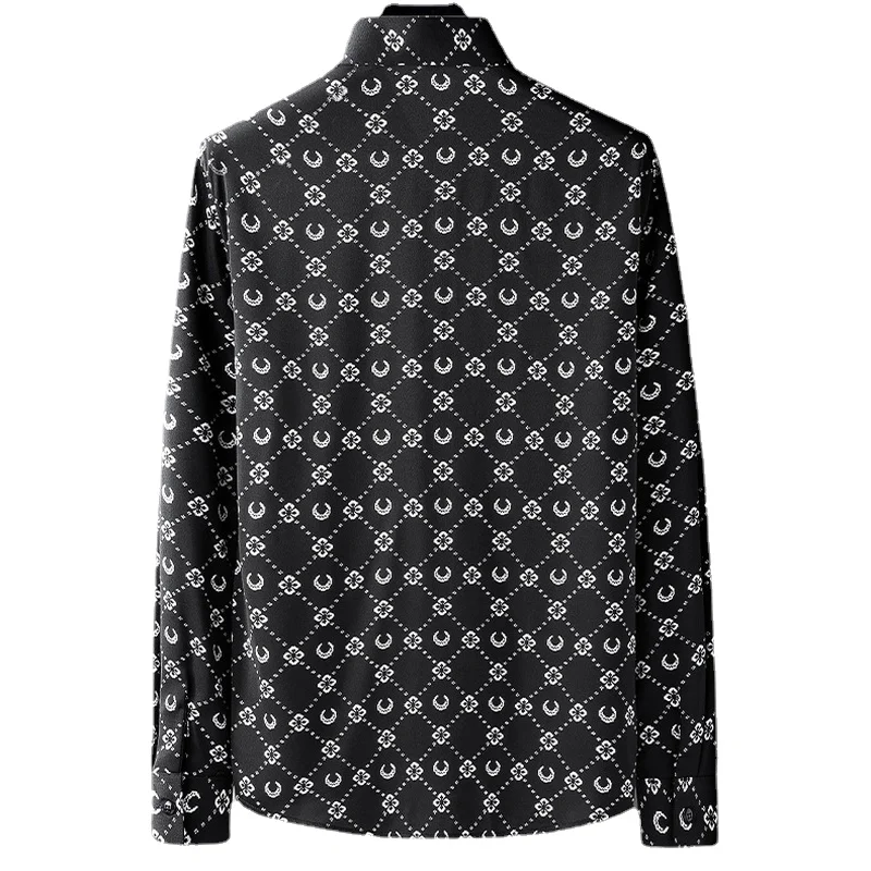 Light Luxury Long Sleeve Shirts Men 2022 Autumn Loose Casual Shirt Fashion Business Formal Dress Shirts Streetwear Men Clothing