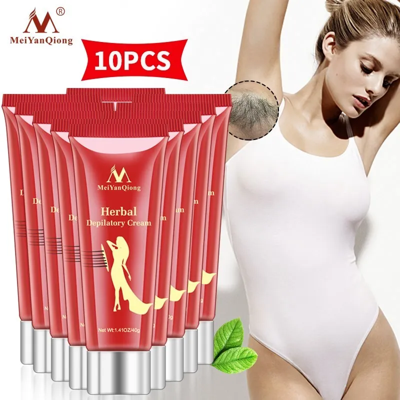 10pcs/lot Herbal Hair Removal Cream Depilatory Painless Cream Removes Underarm Leg Hair Body Care Shaving and Hair Removal