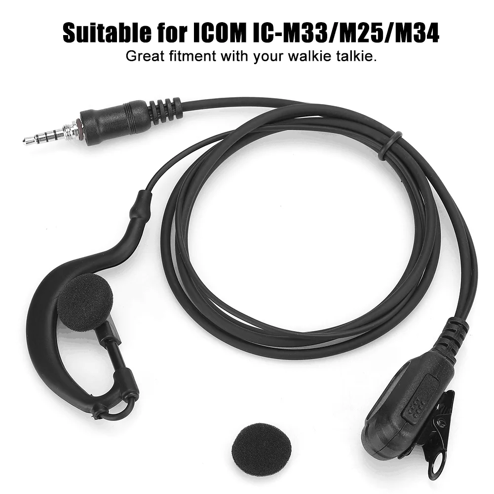 Walkie Talkie Headset IP54 Waterproof Earpiece for ICOM IC-M33 M25 M34 Ham Radio