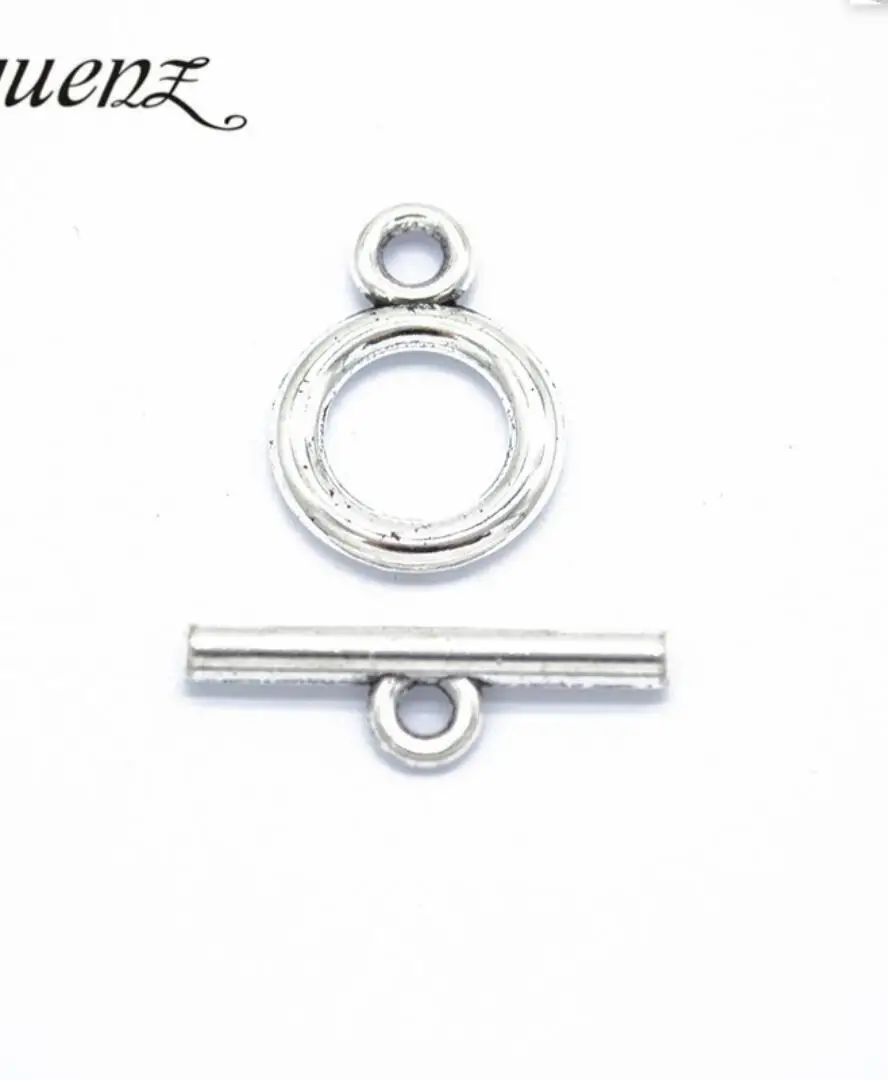 50Sets Silver Color OT Clasp Connector Toggle Clasps Buckle For Jewelry Making DIY Accessories ring 19*14MM,bar 22*6MM F0279