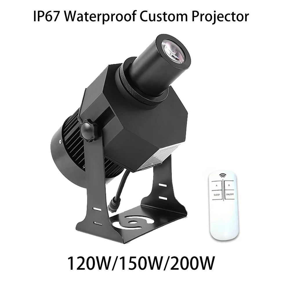 Светодиодный прожектор Gobo 150W200W Ip65, наружный напольный прожектор с логотипом на заказ, вращающийся светильник с сертификатом CE, завод-произв...