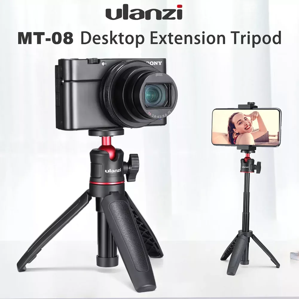 

Ulanzi MT-08 Foldable Mini Tripod Mount 1/4'' Tripod Monopod Hand Grip Universal for DSLR Android iPhone Smartphone