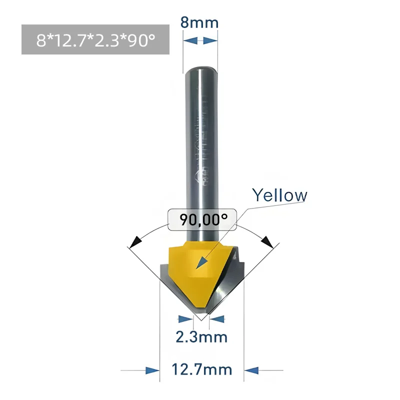 Твердосплавная фреза для гравировки по дереву JIA LING PRECISION  V-образная канавка