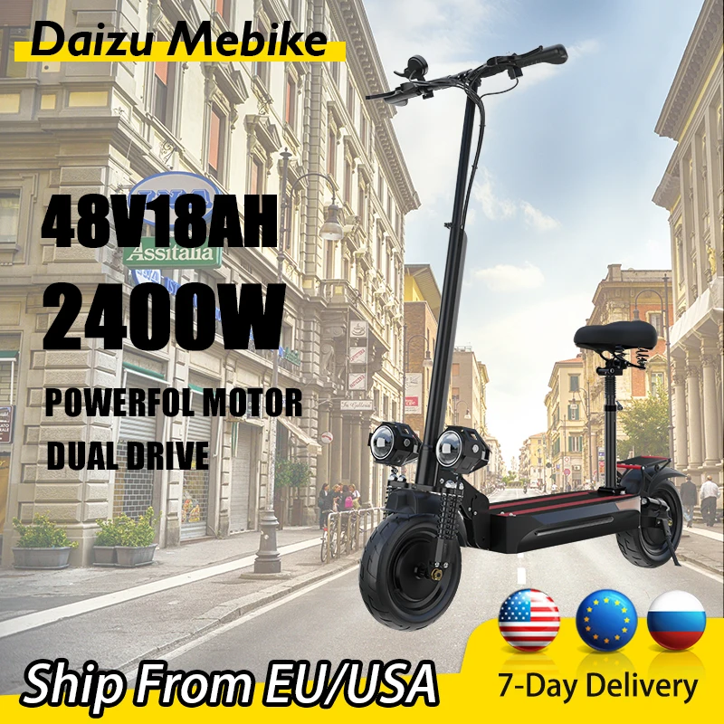 

Dual Motor Electric Scooter 2400W Powerful High Speed 70km/h Electric Kick Scooter with Seat Long Range 80km monopattino elettri
