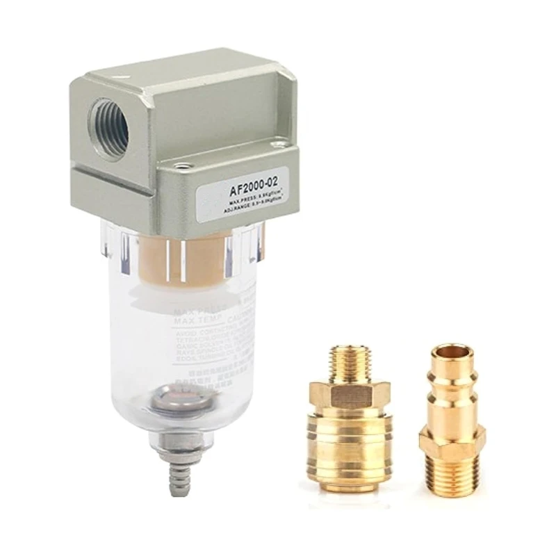 

Air Pumps Filter Oil and Water Separator 1/4 Inch Compressed Air Filter Pressure Regulator Including 1/4" Quick Dropship