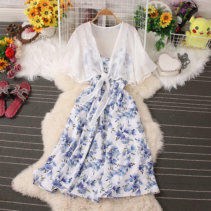 

Платье женское ТРАПЕЦИЕВИДНОЕ с цветочным принтом, на лето, 2022