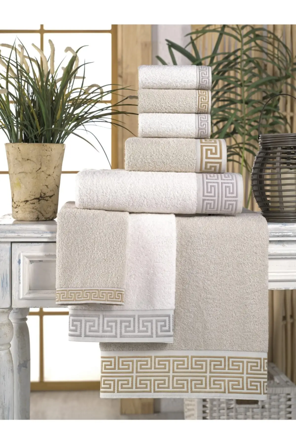 Set,2 Large Bath Towels,2 Hand Towels,4 Washcloths. Cotton H