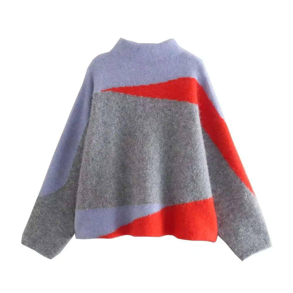 

Alinemyer Women Sweet Color Matching Knit Vest Sweater 2022 Winter Vintage Turtleneck Sleeveless Female Waistcoat Chic Tops
