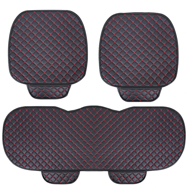 

Car Seat Cushion Single-Piece Full Leather Five-Seat No Backrest Non-Slip Four-Season Universal Three-Piece Set