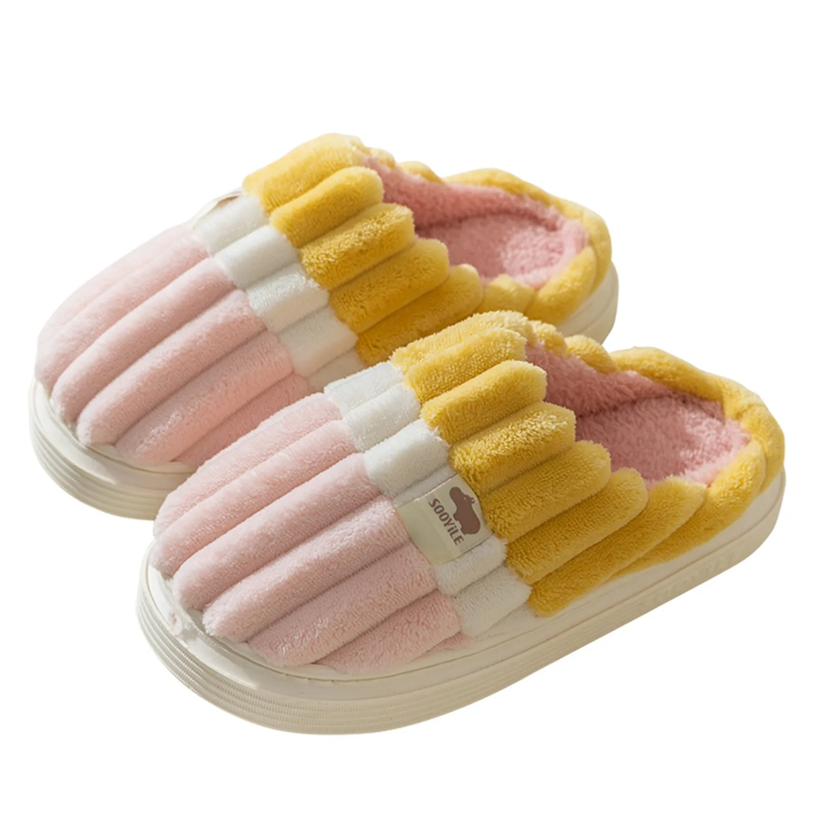 Couples Women Keep Warm Slippers Fluffy Faux Fur Plush House Shoes Home Warm Indoor Slippers Soft Comfy Home Fur Cushion Slides 3