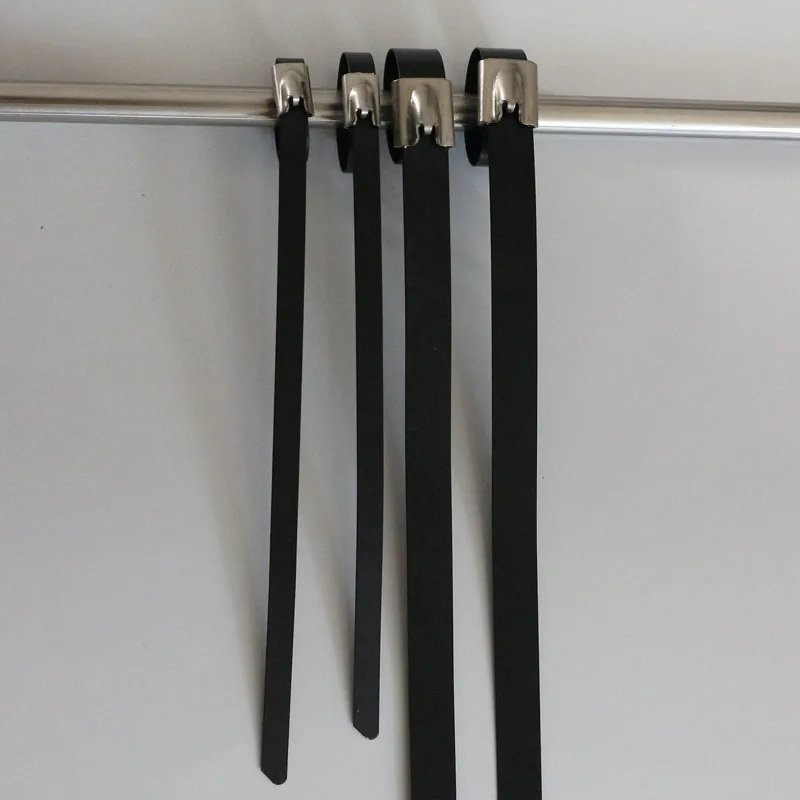 Бесплатная доставка 25 шт. черные металлические кабельные стяжки из нержавеющей