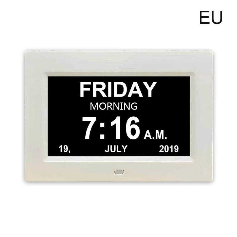 

7 "Inch Digital Clock Calendar with Oversized Font Date Day Reminder for Elderly and Children Auto Dimming 9 Languages