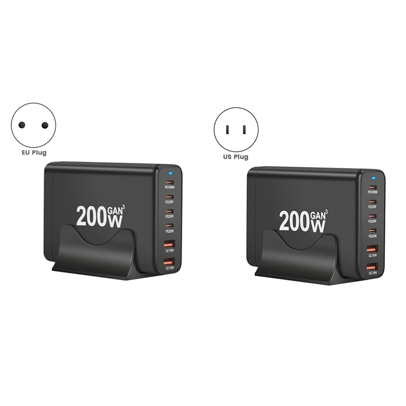 Настольное зарядное устройство с 6 USB-портами 200 Вт