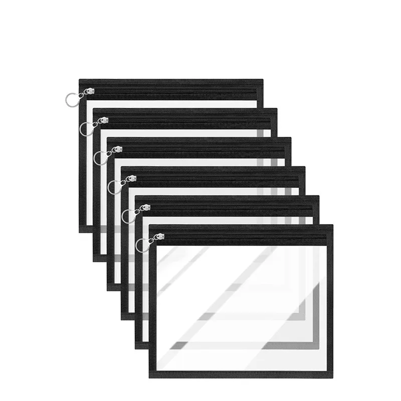 

Простая прозрачная сетчатая косметичка 6 шт., прозрачный чехол на молнии для карандашей, чехол для косметики из ПВХ, портативная дорожная су...