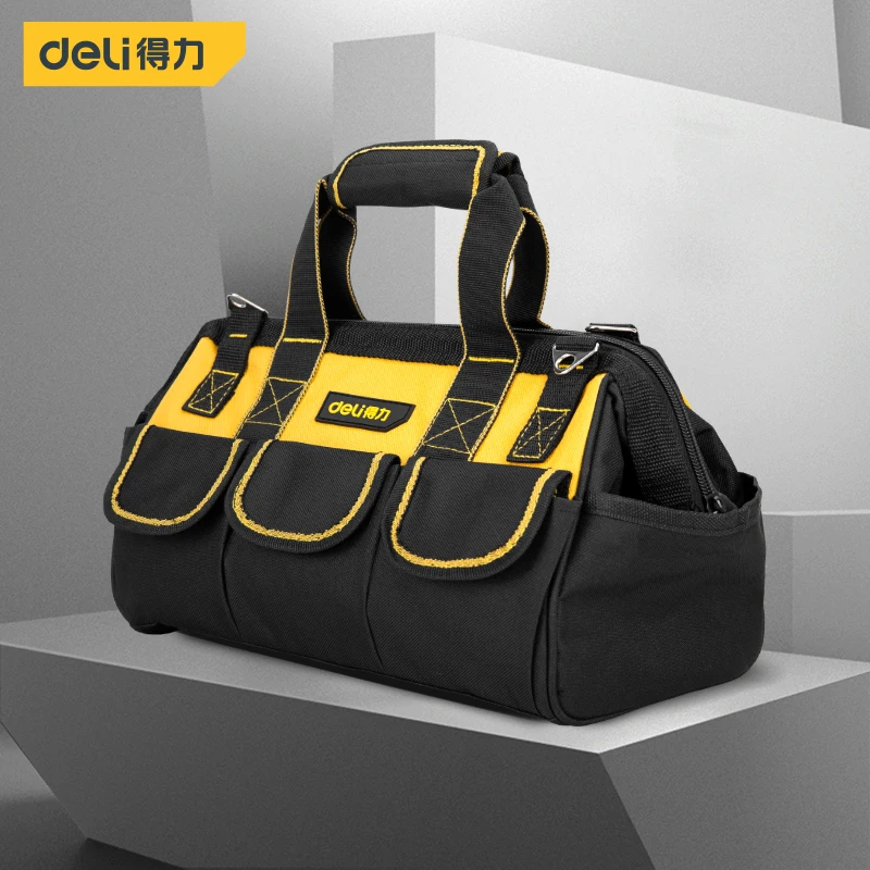 Deli 1 Pcs Wear-resistant Storage Toolbag Encrypted Oxford Cloth Electrician Portable Handbag Scratch Resistant Tools Waist Bags