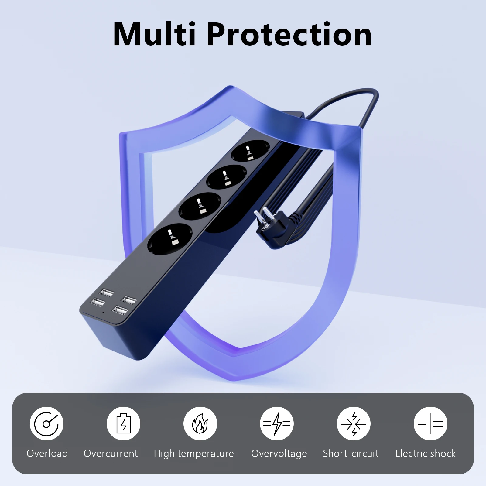 Удлинитель электрический JINGMIN с выключателем удлинитель питания для дома и офиса