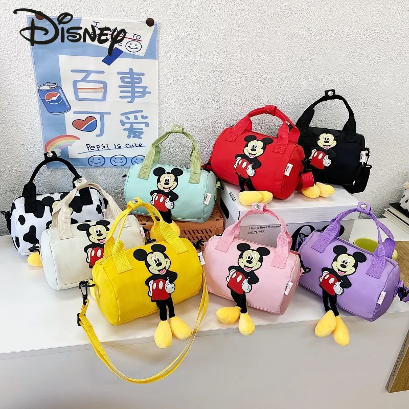 Disney Mickey Women's Crossbody Bag Fashion Versatile Portable Women's Bag Cartoon Simple Large Capacity Cute Girl Bucket Bag