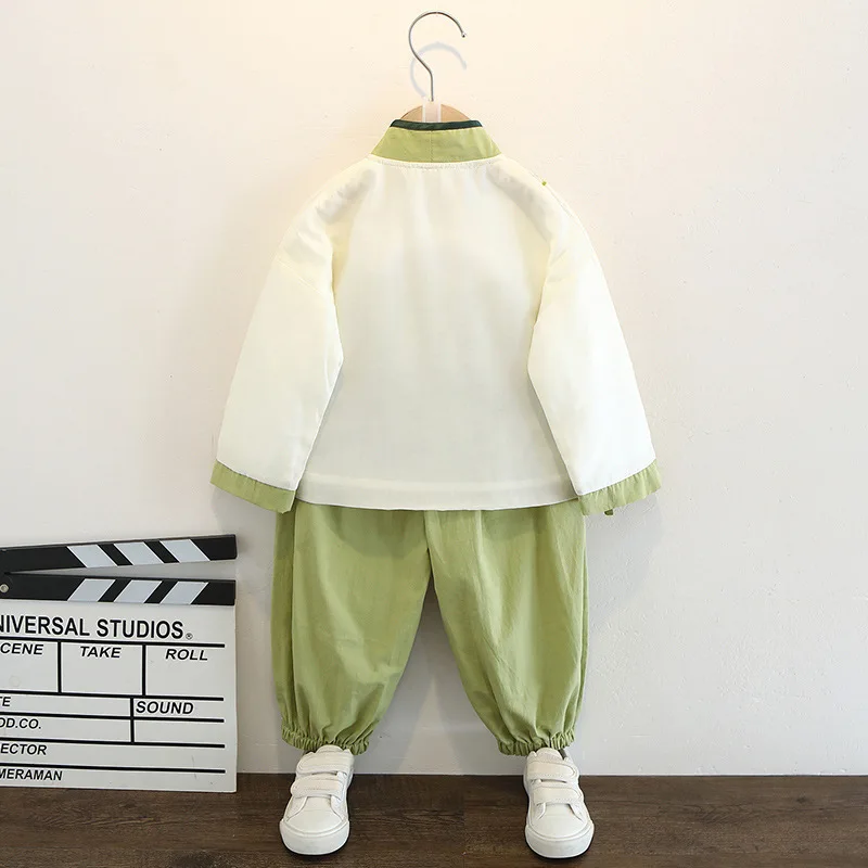 Китайский старинный традиционный комплект одежды для мальчиков с длинным