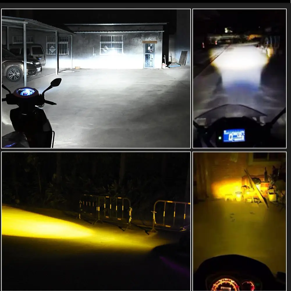 Фото H4 BA20D P15D светодиодные лампы для мотоциклетных фар 6000k Hi/lo Beam Moto LED Scooter ATV аксессуары противотуманные фары желтый белый №4