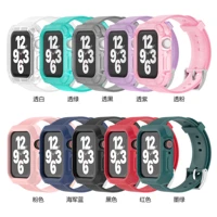 silicone bands for apple watch series 384041mm tpu resin bands strap case integrated 424445mm sports strap protective cover