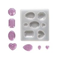 1set cabochon diamond silicone mold uv resin liquid silicone casting jewelry pendant diy craft mould making finding accessories