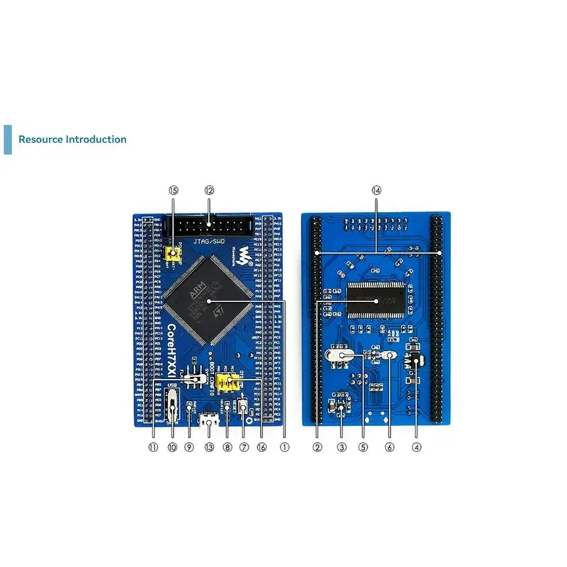 Фото Плата Waveshare STM32H743IIT6 с интерфейсами JTAG/SWD для отладки и загрузки, полный расширитель ввода-вывода №4