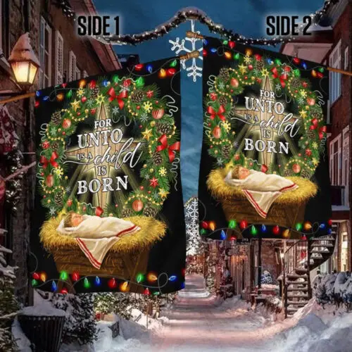 Иисус родился. Для того чтобы ты ребенок родился Иисуса Рождественский флаг