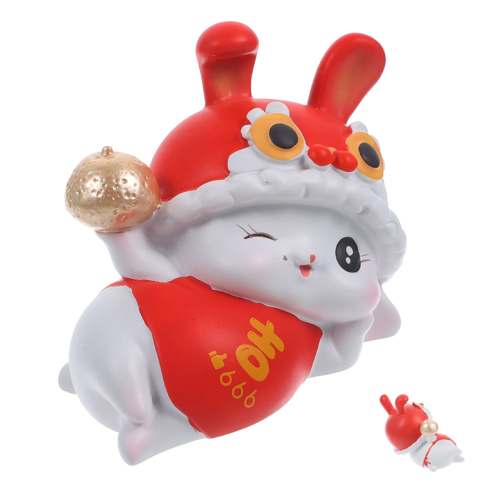 

Bunny Rabbit Figurines Statue Decor Year Chinese Mini Miniature Zodiac Figurine Figures Ornament Head Shaking New Desktop Resin
