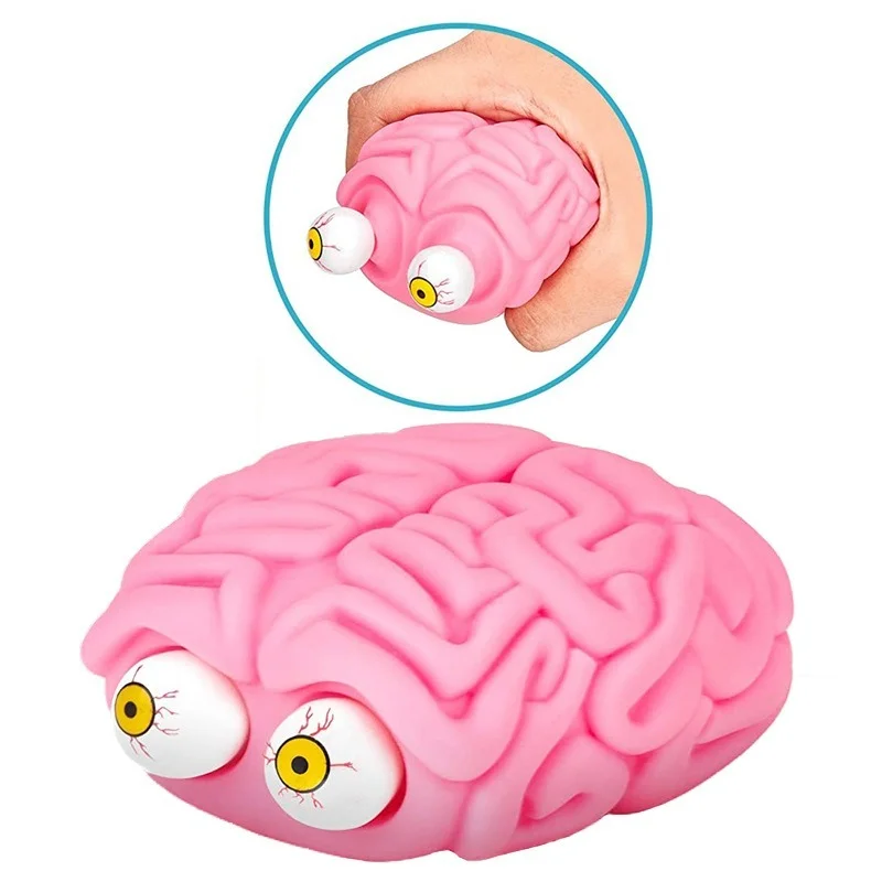 

New Children's Kawaii Funny Decompression Toys Simulate Brain Winking ADHD Autism Anxiety Relieve Finger Pinch Music Prank Gift