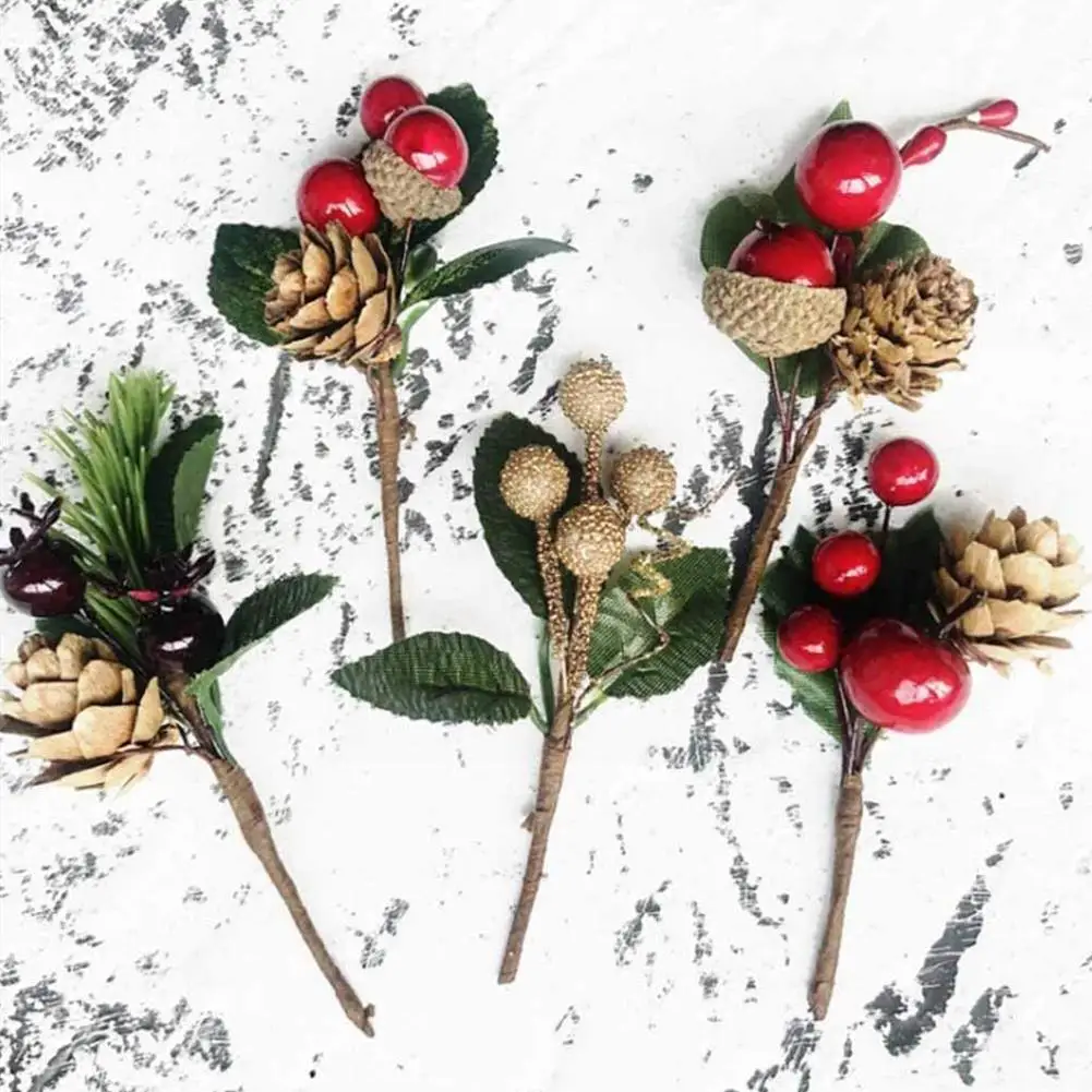 

Mini Artificial Pine Needles Christmas Pine Cone Bell Flower Decor Xmas Cone Artificial Branch Pine Artificial Holly Pine U9i5