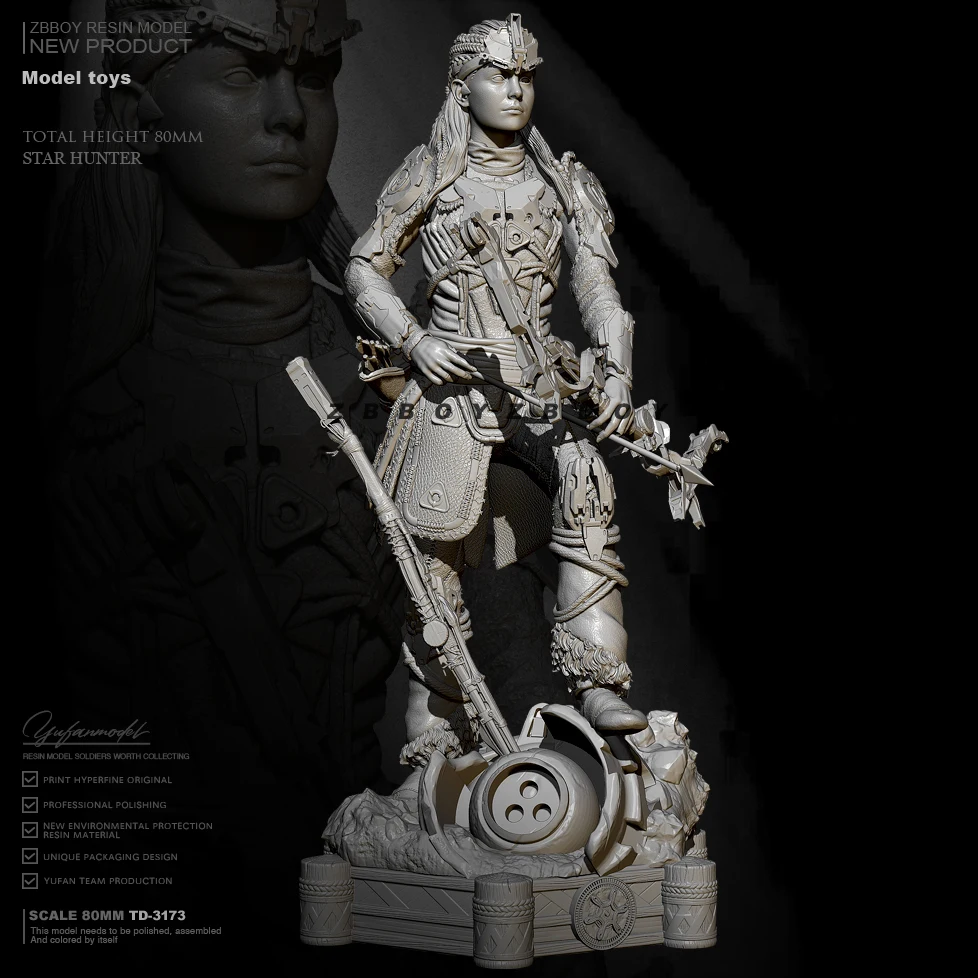 

80mm Resin model kits figure beauty colorless and self-assembled TD-3173