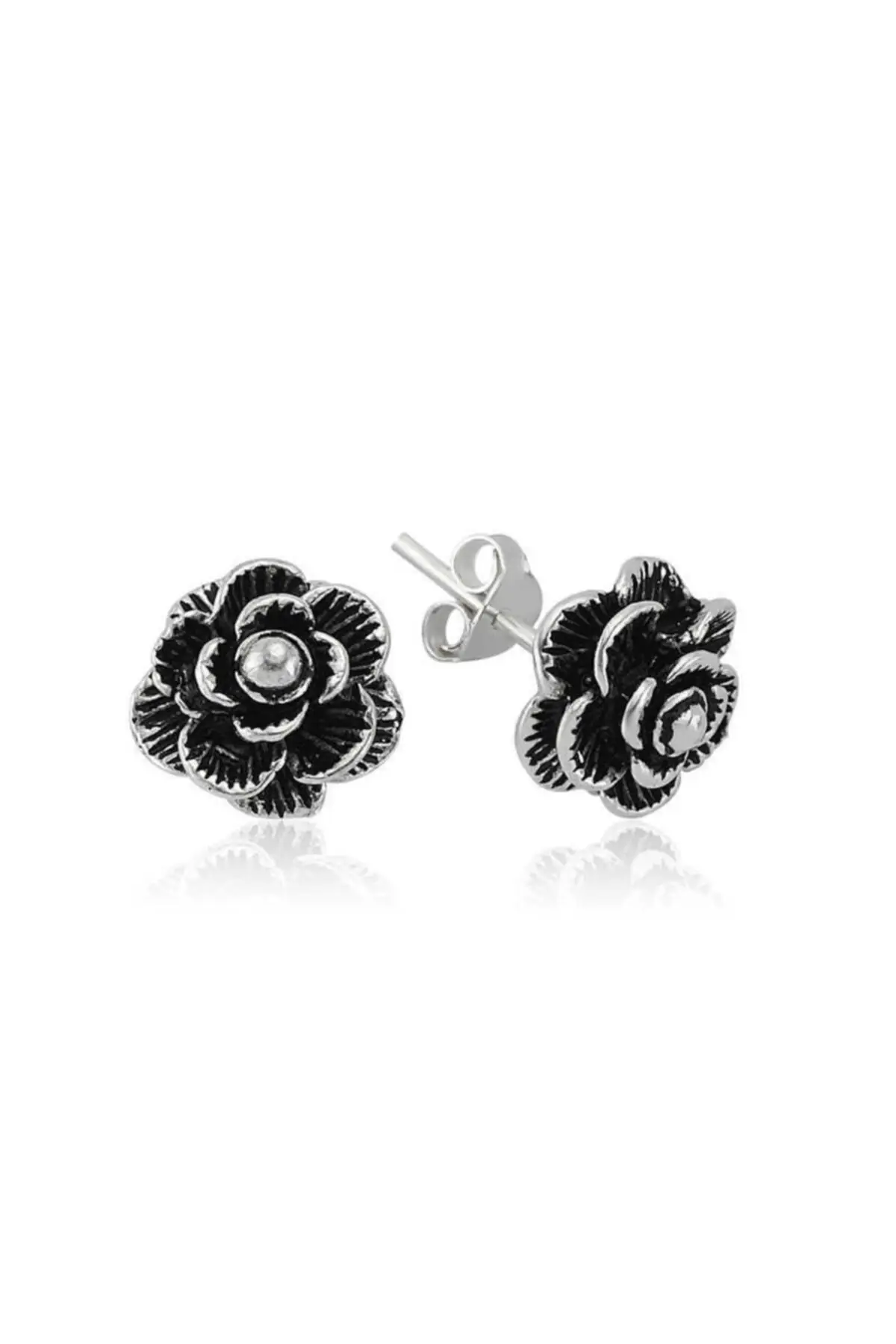 

Silver Studded Rose Earrings