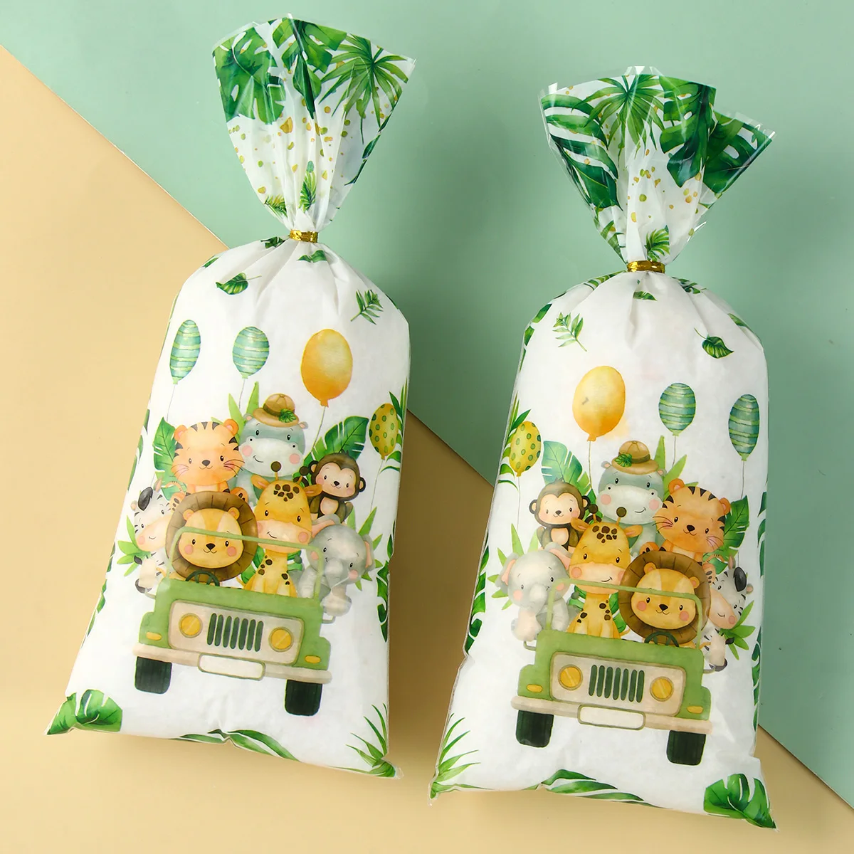 Подарочные пакеты в виде джунглей с животными милые пластиковые для конфет