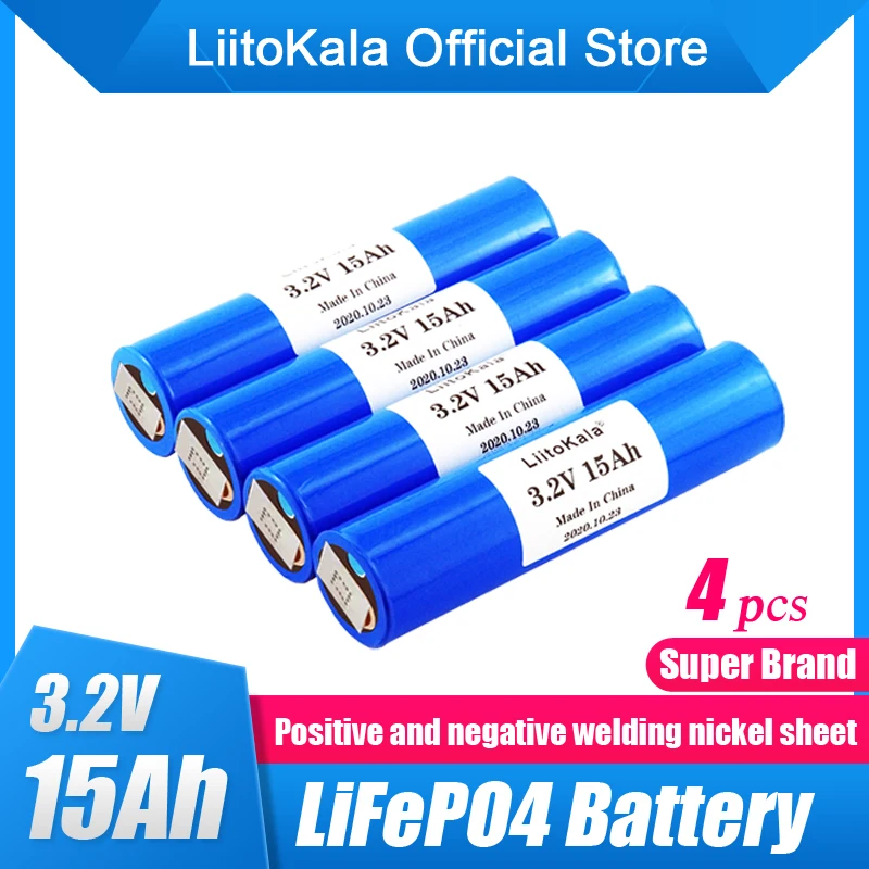 

Батарея LiitoKala, 4 шт., 33140, 3,2 в, 15 Ач, lifepo4