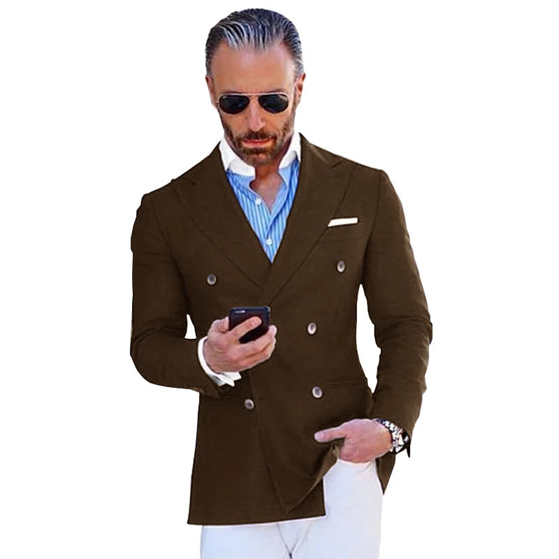 Men's Suit Wedding Groom Tuxedo Men's Blazer Clothes Double Breasted Jacket Formal Business Tops costume homme