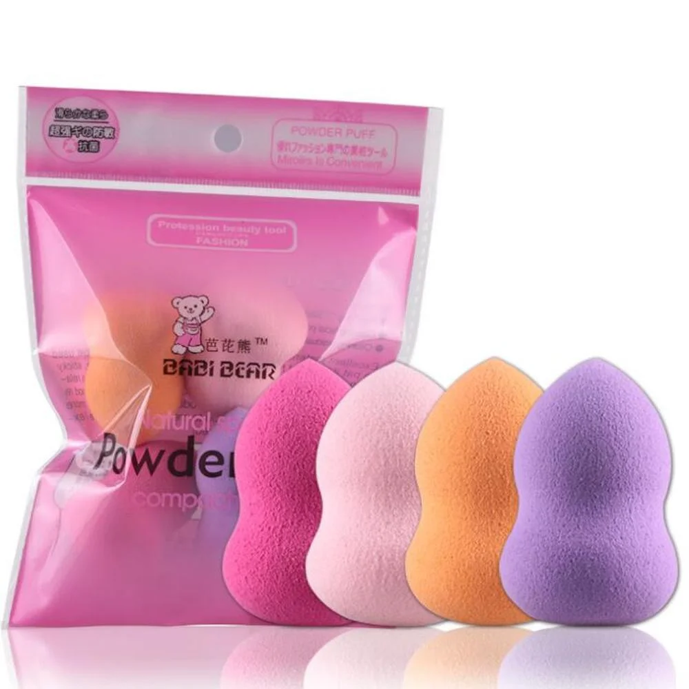 

4pcs/set Makeup Beauty Sponge Cosmetic Puff Makeup Sponge Soft Gourd Drop Shape Foundation BB Cream Powder Make Up Puff Tools