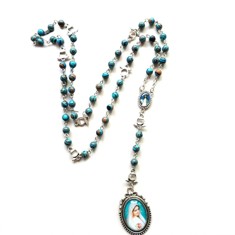 

Rosaries Beads Long Chain Necklaces for Men Women Prayer Rosary Catholic Pendant Gift