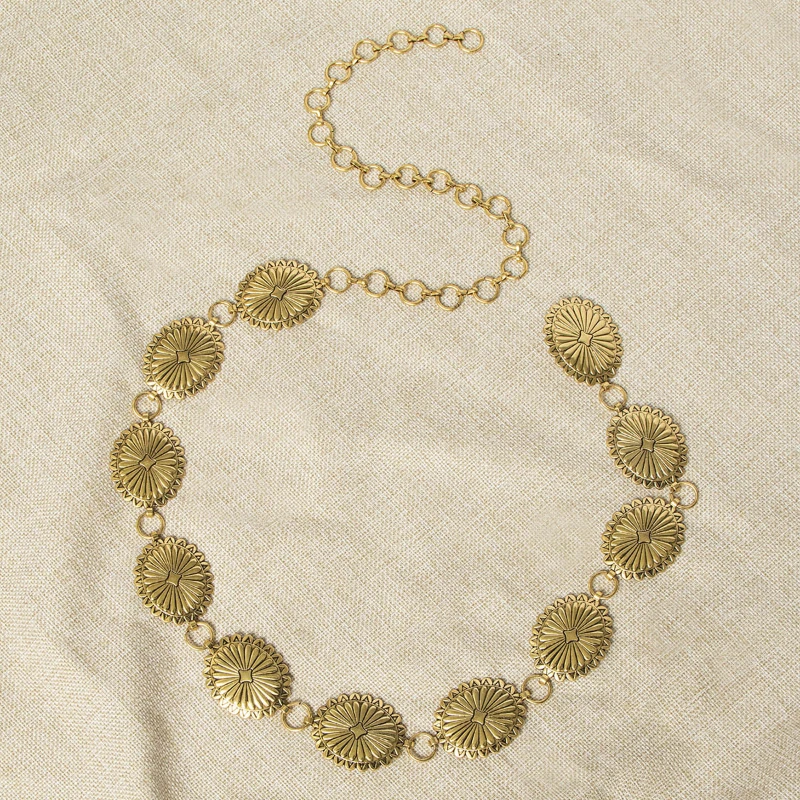 Женская винтажная цепочка с геометрическим рисунком