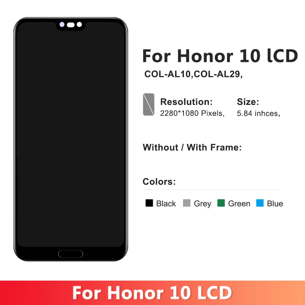 5 84-дюймовый дисплей для Honor 10 COL-L29 L19 AL10 ЖК-дисплей дигитайзер сенсорного экрана в