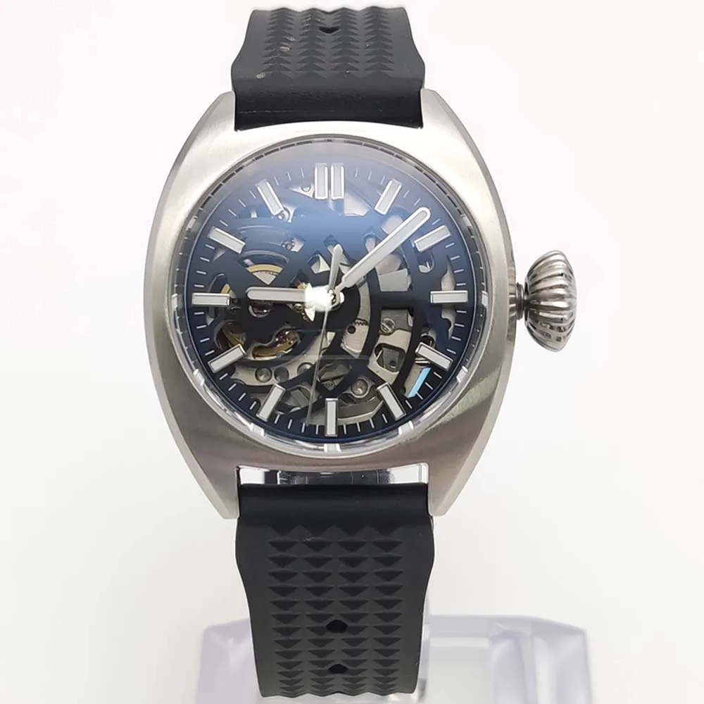 NH70 Cool Fashion Мужские механические часы со скелетом с сапфировым стеклом AR и
