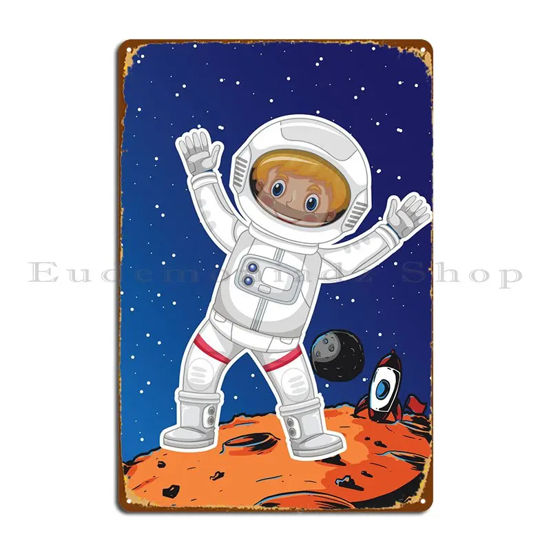 

Металлический плакат с астронавтом, Постер для клуба, домашняя Настенная роспись, персонализированный кинотеатр, жестяной плакат