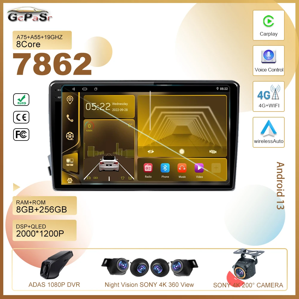 Android 13 для Ssang Yong Ssangyong Actyon Kyron 2006 - 2014 автомобильный Dvd-радиоприемник стерео