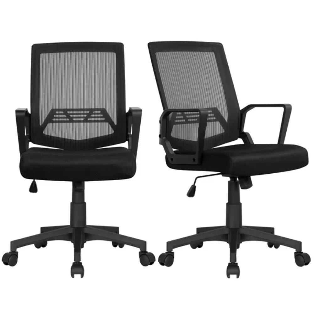 

Mid-Back Mesh Office Chair Ergonomic Computer Chair, Set of 2, Black gamer chair silla de escritorio sillas oficina