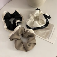 korean style hair rope vintage elegant solid color hair ring letter elastic rubber band fashion simple hair accessories