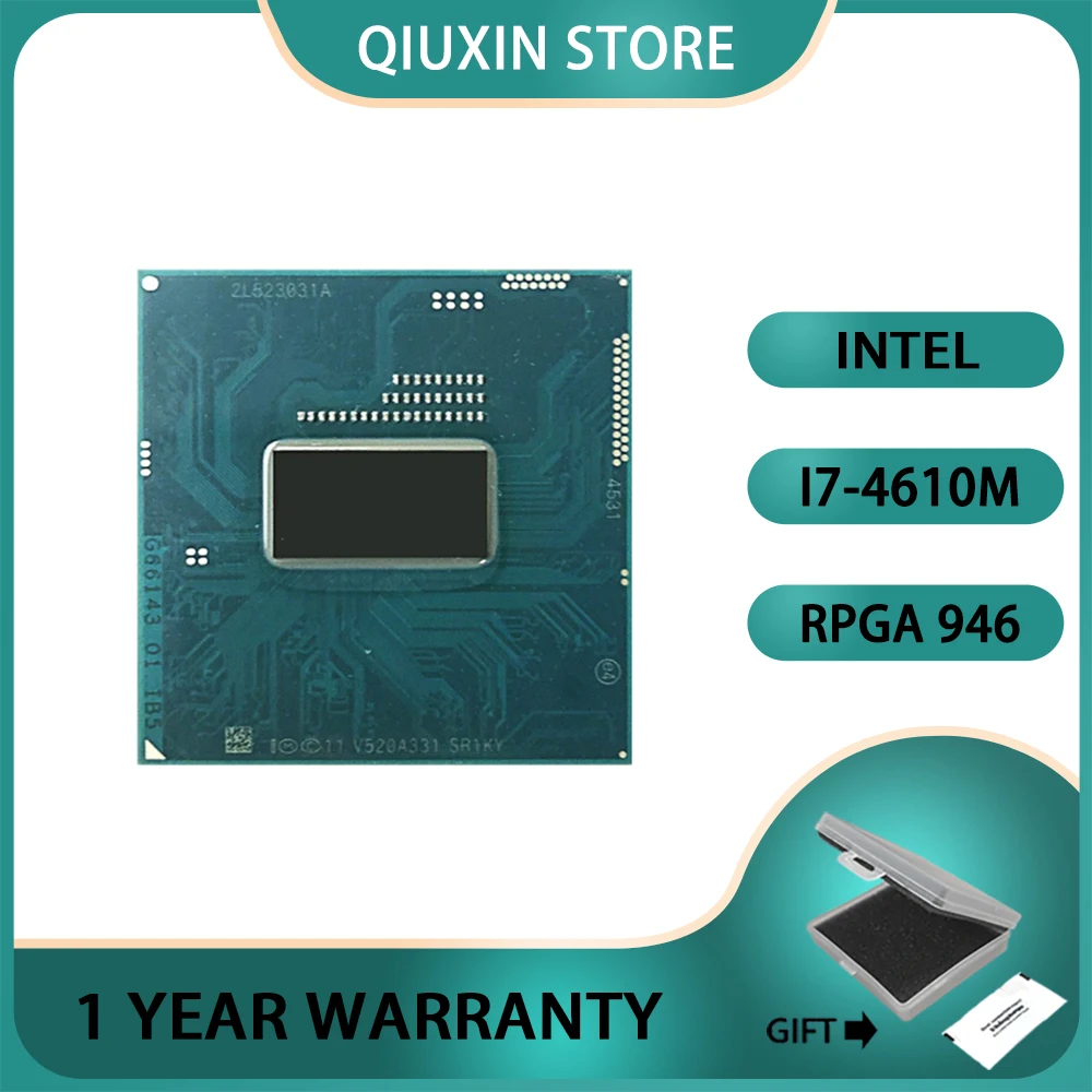 

Intel Core i7-4610M i7 4610M SR1KY CPU Processor 4M 37W Socket G3 3.0 GHz Dual-Core Quad-Thread/ rPGA946B