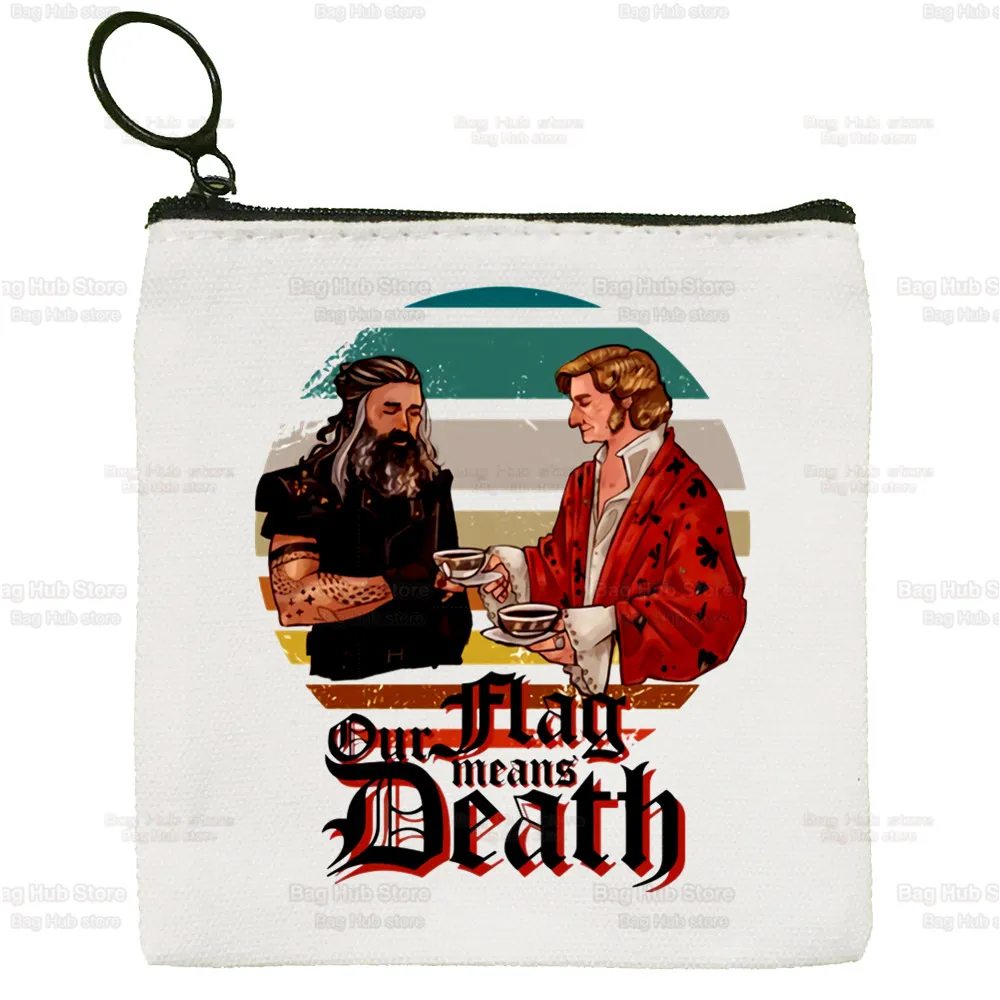 Our Flag Means Death Cat Flag Coin Purse Vintage Mini Wallet Change Pouch Household Portable Keys Card Storage Card Bag Zipper
