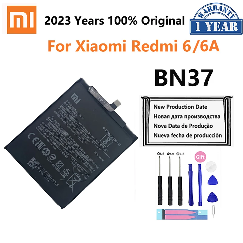 Оригинальный аккумулятор Xiao Mi BN37 3000 мАч для Xiaomi Redmi 6 Redmi6 Redmi 6A высококачественные сменные батареи для телефона