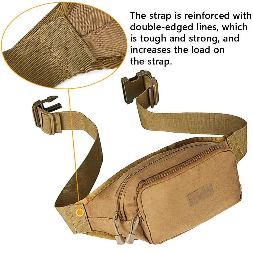 Hot Sale Outdoor Tactical Molle Belt Bum  Pouch Waist Bag Pack Phone Pocket Running Tactical Fanny Pack Crossbody Custom