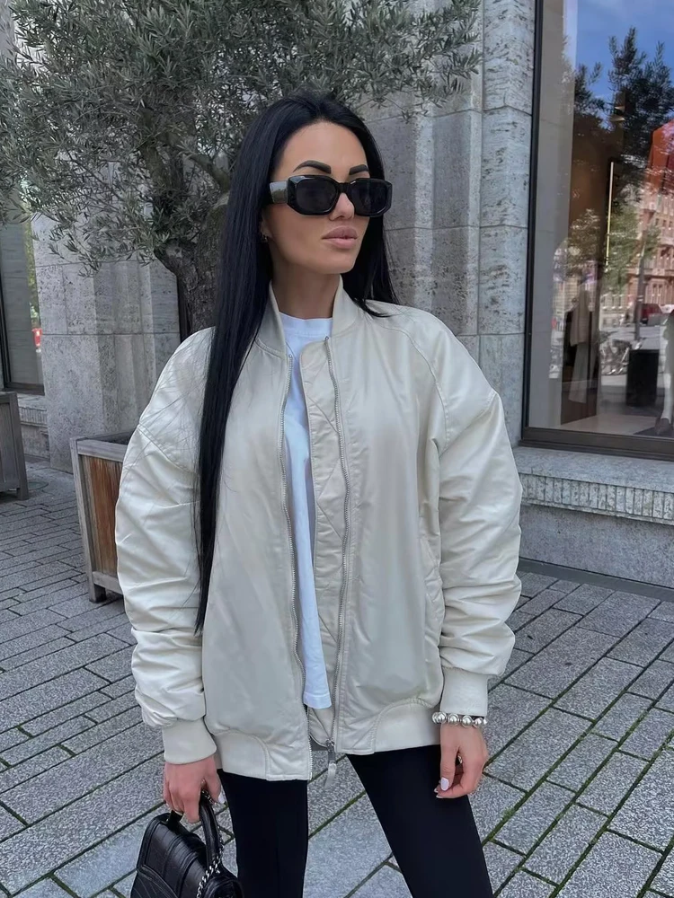 

SLTNX 2023 Winter Jackets for Women Casual Loose Cold Coat Female Long Sleeve Warm Bomber Jacket Ladies Elegant New In Outerwear